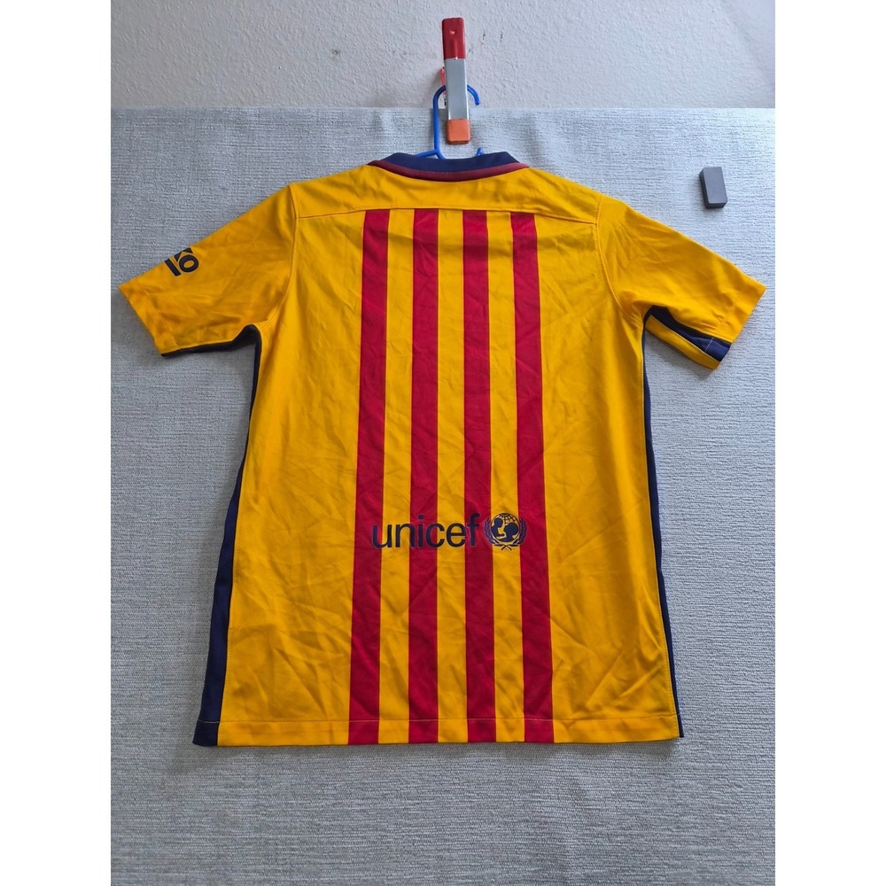 Nike Jersey Youth Large 12-13 Yellow FC Barcelona Away Qatar Airways Dri Fit - Picture 6 of 6